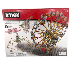KNEX 3-In-1 Classic Amusement Park Building Set 744 Pieces Fun STEM Toy Age 9+